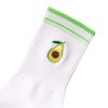 Anna-Kaci Women's 3-Pack Cotton Crew Socks with Non-Slip Grip and Embroidered Fruit and Animal Designs - 3 of 4