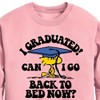 Boys' - Peanuts - Woodstock I Graduated! Can I Go Back to Bed Now? Graphic Long Sleeve Fleece Sweatshirt - 2 of 4