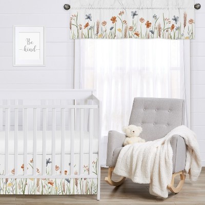 Sage Green Watercolor Floral Garden 54" Window Valance