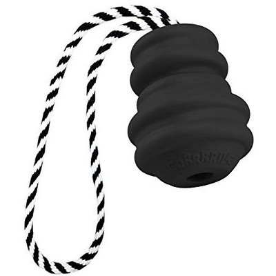 Multipet Gorrrrilla Cotton Tug Extra Durable Rubber Dog Toy with Opening for Treat at The Bottom, 3.5", Black