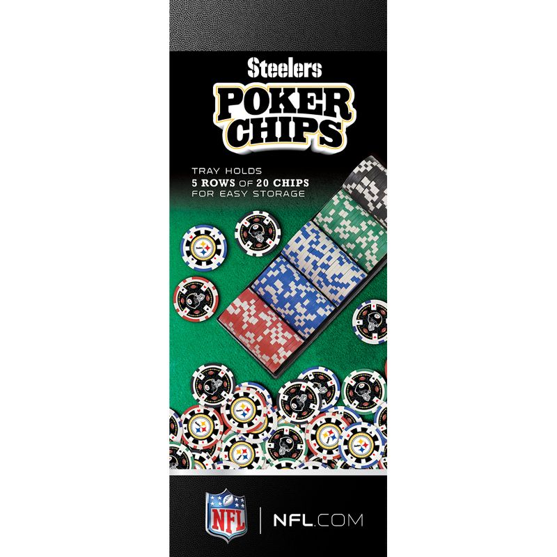 MasterPieces Casino 100 Piece Poker Chip Set - NFL Pittsburgh Steelers, 5 of 8