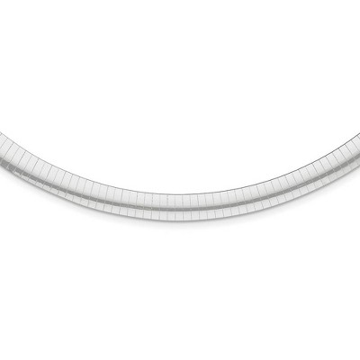 Black Bow Jewelry 6mm Rhodium Plated Sterling Silver Cubetto Chain Necklace, 16-18 Inch