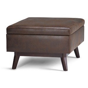 CAVINAS Faux Leather Storage Ottoman Bench with Versatile Use,Upholstered Ottoman with Safety Hinge for Living Room,Bedroom - 1 of 4