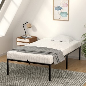 Bed Frame No Box Spring Needed, Heavy Duty Metal Platform Bed Frame for Bedroom Easy Assembly, Noise Free, Black - 1 of 4