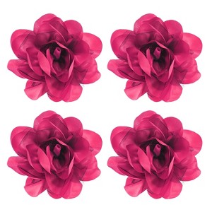 Unique Bargains Alloy Satin Fabric Big Rose Flower Dainty Brooches and Pins 4 Pcs - 1 of 4