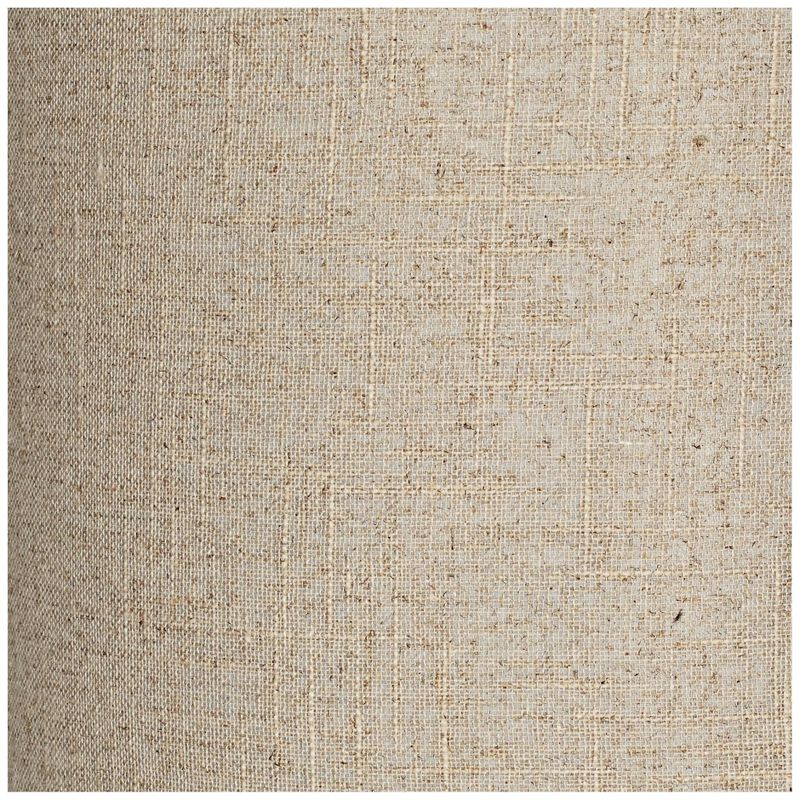 Springcrest 14" Top x 14" Bottom x 15" High x Lamp Shade Replacement Medium Tall Oatmeal Beige Drum Round Rustic Linen Fabric Spider Harp Finial, 3 of 9