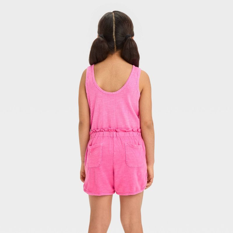 Girls&#39; Sleeveless Ribbed French Terry Romper - Cat &#38; Jack&#8482;, 3 of 5