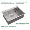 Sarlai ST3022R1 30 Inch Round Corner Deep Single Kitchen Sink with Bottom Rinse Grid, Roll Up Rack, and Drain Assembly, Stainless Steel - image 2 of 4