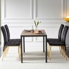 Okak Modern Nordic Velvet Dining Chairs Set of 4, Kitchen Side Chairs with Gold Metal Legs & High Back Cushion for Dining Room - 2 of 4