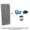 Big Dot of Happiness Blue 2024 Graduation Paper Straw Decor - Party Striped Decorative Straws - Set of 24 - 3 of 4