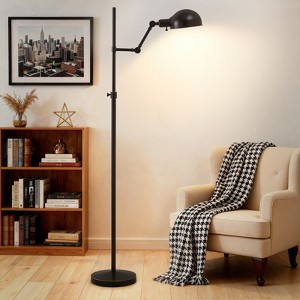 GTCLIGHTING Floor Lamp for Reading,Black Minimalist Standing Tall Lamp with Flexible Lamp Head,Adjustable Height Reading Lamp for Living Room Bedroom - 1 of 4