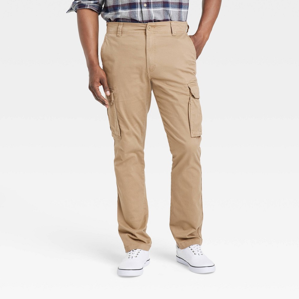 Men's Regular Fit Straight Cargo Pants - Goodfellow & Co™ Tan 30x32