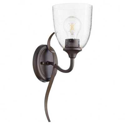 Quorum Lighting Jardin Oiled Bronze Wall Sconce, 1 Light, Damp Rated