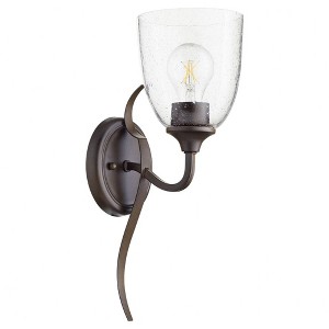 Quorum Lighting Jardin Oiled Bronze Wall Sconce, 1 Light, Damp Rated - 1 of 1