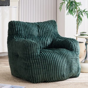 Lyngins Ergonomic Bean Bag Chair, No-Assembly Lazy Chair, Soft Teddy Tufted Accent Chair, Single Sofa Chair for Living Room/Bedroom (250 lbs Capacity) - 1 of 4