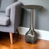 HomeRoots 22" Charcoal Aluminum Round Pedestal End Table - 2 of 4