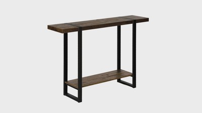 48" Brown Reclaimed Wood and Black Metal Console Table
