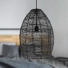 12.25" Mallory Metal Woven Cone Shaped Pendant Ceiling Light Black - River of Goods: Industrial Style Hanging Lamp, UL Listed - 3 of 4