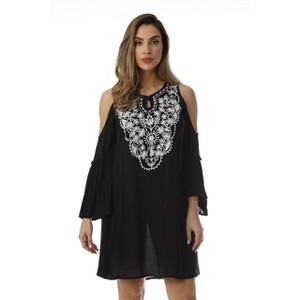 Riviera Sun Cold Shoulder Dress 21825-BLK-1X - 1 of 3