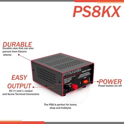 Pyramid 6 Amp Black Regulated Bench Power Supply