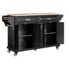 Wood Top Kitchen Island Cart with Wheels, 4 Doors & 5 Drawers, Rolling Storage Cabinet for Kitchen or Dining-The Pop Home - 4 of 4