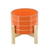 Ceramic Planter with Stand - Modern Ceramic Plant Pot for Indoor & Outdoor Use - Decorative Home & Garden Flower Pot - Orange - 2 of 4