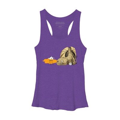 Women's Design By Humans Dragon making Tea By djrbennett Racerback Tank Top