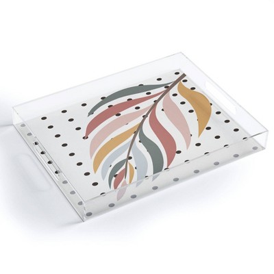 17" x 14" Acrylic Alisa Galitsyna Colorful Palm Branch Tray - society6