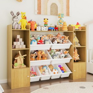 Kids Toy Storage Box with 8 Removable Toy Boxes, 4-Layer Toy Storage Box, Kids Bookshelf and Toy Storage Box for Study Room, Bedroom, Kids Room - 1 of 4