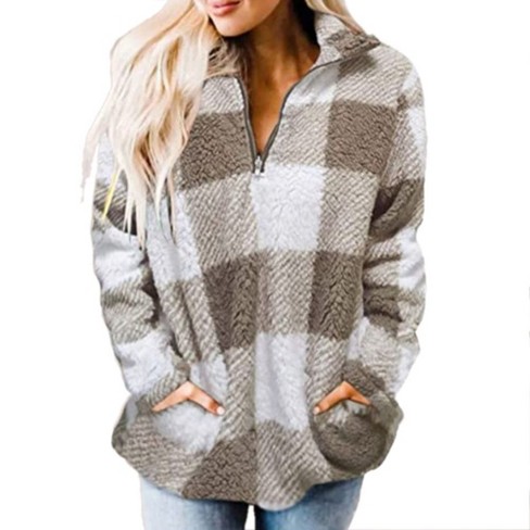 Womens plaid sweatshirt hotsell