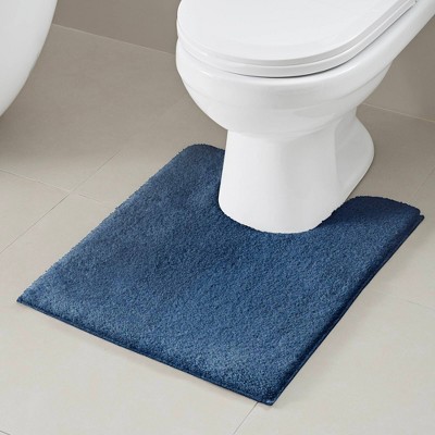 Blue Contour Microfiber Bath Rug with Quick-Dry Technology