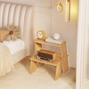FONTOI End Table with Double Shelf for Living Room and Bedroom Featuring Smooth Natural Finish and Simple Design, Brown 13.78"*23.62"*23.62" - 3 of 4