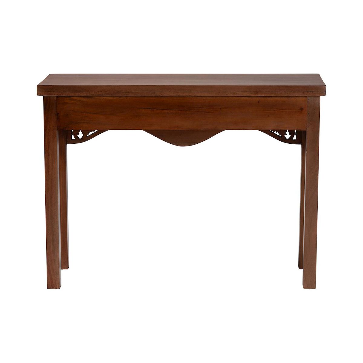 bali & pari,Alannis Mahogany Wood Console Table - Accent Table with Carved Floral Apron for - thumbnail 4