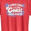 Women's - Instant Message - I Love You To The Coast And Back Short Sleeve Graphic T-Shirt - 2 of 4