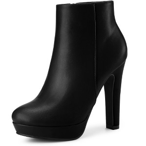 Perphy Women's Pointy Toe Platform Block Heel Ankle Boots - 1 of 3