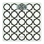 Taylor Precision Products Digital Glass Bathroom Scale with Black/White Lattice, 400-Lb. Capacity