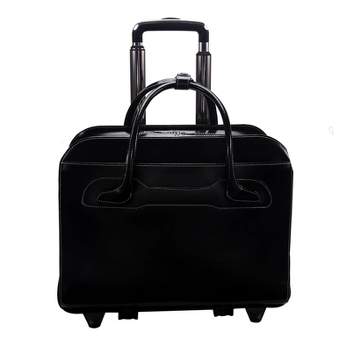 McKlein Willowbrook 1  Leather Patented Detachable - Wheeled Ladies' Laptop Briefcase (Black)