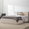 Queen Grounded Bed Vertical Headboard Oat - New Heights: Upholstered ...