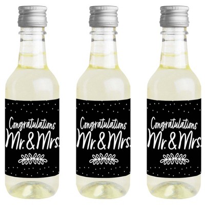 Big Dot of Happiness Paris, Ooh La La - Mini Wine & Champagne Bottle Label  Stickers - Paris Themed Baby Shower Birthday Party Favor Gift - Set of 16