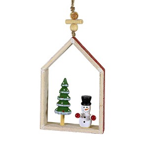 Ganz 4.5 Inch Santa/Snowman House Ornament Christmas Tree Ornament , Beads Holiday Star (1PC) - 1 of 3