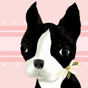 Oopsy Daisy's Bea the Boston Terrier - Red Canvas Wall Art - Size 10x10 - 1 of 1