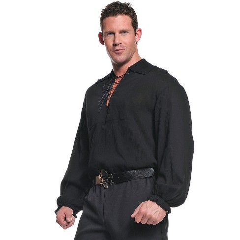 Underwraps Costumes Mens Pirate Shirt Costume One Size Fits Most Black Target