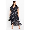 Women's Plus Size Demure Floral Maxi Dress - navy | CITY CHIC - image 2 of 4