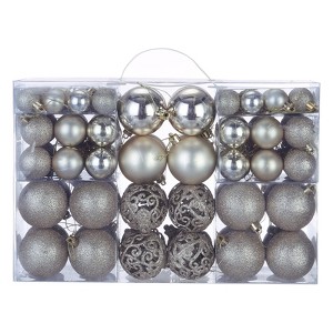 Unique Bargains Plastic Party Wedding Christmas Decorative Hanging Ornament Balls 2.4" 30 Pcs - 1 of 4