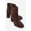 NAPOLI - Brown Suede Leather Block Heel Boot (Women) brown suede 8 Forever & Always Shoes US - 2 of 4