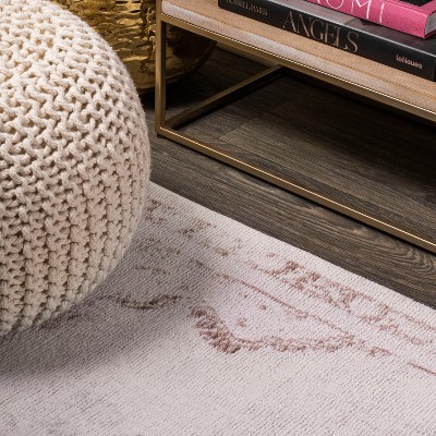 Alhambra Red and Cream Synthetic Medallion Area Rug