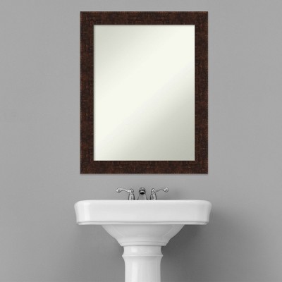 22" x 28" Rectangular Bronze Wood Bathroom Vanity Mirror