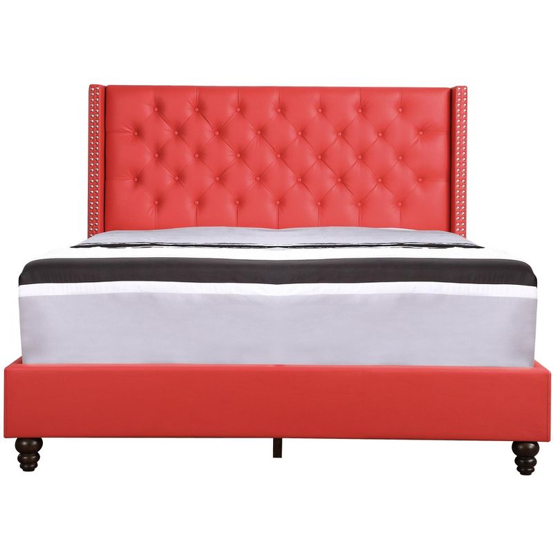 Passion Furniture Julie Light Tufted UpholsteLow Profile Full Panel Bed, 2 of 8