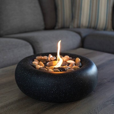 Compact Dark Gray Concrete Tabletop Fire Pit