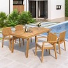 5 PCS Patio Dining Set with Dining Table, Slatted Top Design Table, Acacia Wood Frame Dining Chairs with Polyester Cushion Covers-Coolbibila - 2 of 4